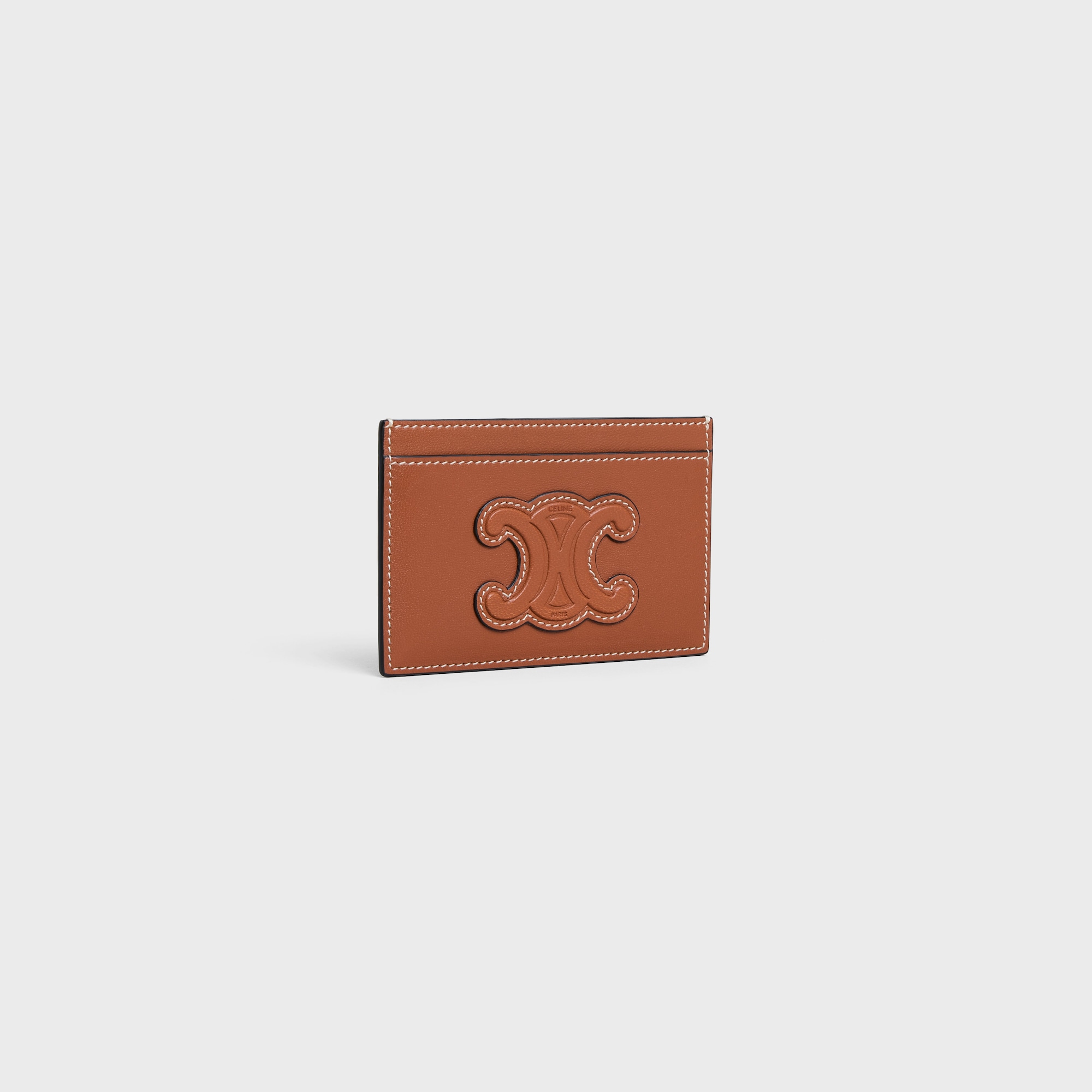 CARD HOLDER CUIR TRIOMPHE IN SHINY CALFSKIN TAN - Image 2